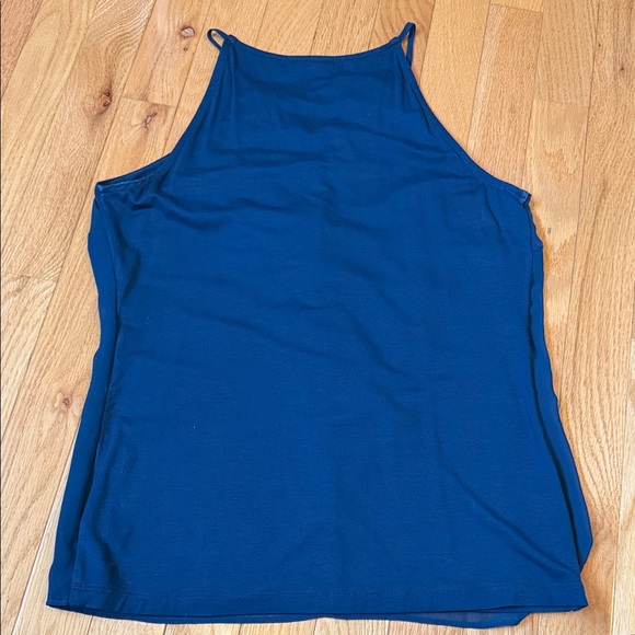 New York & Company Navy Ruffle Blouse - Picture 3 of 5